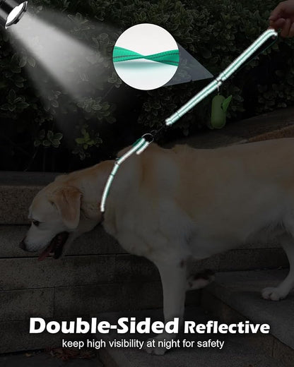 Joytale Strong Short Dog Leash 1FT, 1.2 Inch Wide, Heavy Duty, Padded Handle for Traffic Control, Reflective Leash for Medium and Large Dogs Walking Training, Teal