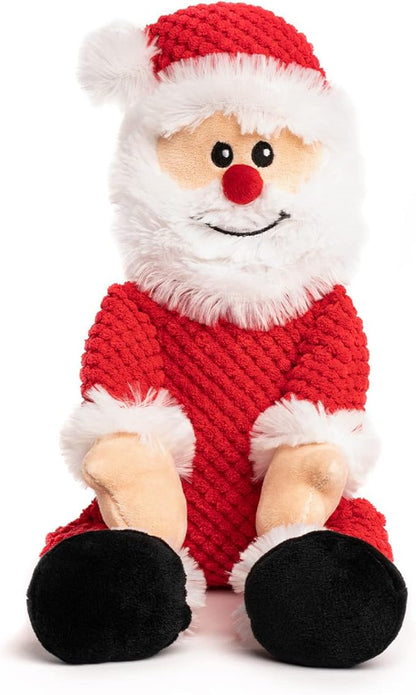 fabdog Floppies Plush Dog Toys - Cute Holiday-Themed Squeaky Dog Toy - Best Squeak Toy for All Breeds | Ideal Large Santa