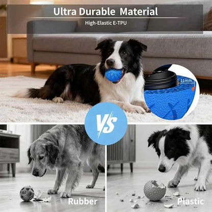 Interactive Dog Toys Dog Ball, Durable Motion Pet Toys for/Small/Medium/Large Dogs, Christmas Birthday Gifts, Automatic Moving, Bouncing and Rotating, E-TPU Material, IP54 Waterproof (Blue)