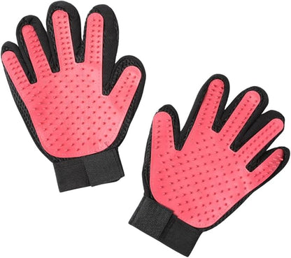Pet Grooming Gloves – 1 Pair – Deshedding & Bath Massage Mitts for Dogs & Cats – Choose from 5 Colors – Adjustable, Reusable & Easy to Clean (Pink)