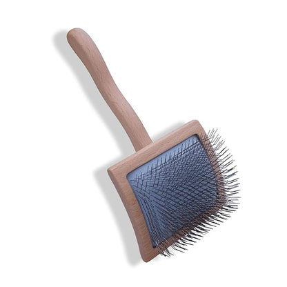 Big slicker brush for large dogs - Dog Brush for Shedding & Long Hair Cats Tool: Thick Coat Daily Care Painless Mat Remover Trusted by Pet Owners" (natural wood color)