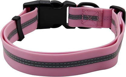 NIMBLE Dog Collar Waterproof Pet Collars Anti-Odor Durable Adjustable PVC & Polyester Soft with Reflective Cloth Stripe Basic Dog Collars S/M/L Sizes (Medium (11.81”-18.5”inches), Lavender)