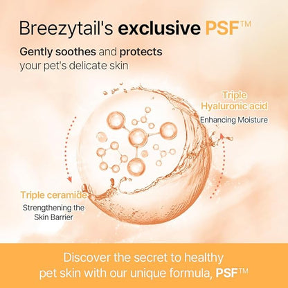 Breezytail PetO’Cera All-in-One Cat Shampoo and Conditioner | Hypoallergenic Cat Skin & Coat Care | Itch Relief, Moisturizing & Rejuvenating | Veterinarian Approved (10.1oz, 300ml) (Unscented)