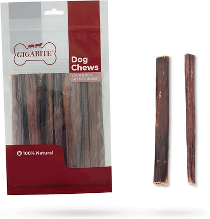 GigaBite Single Ingredient All Natural Free Range Bully Treats and Chews - Bully Sticks/Bladder Sticks/Beef Esophagus by Best Pet Supplies - Esophagus Sticks (6 Inch), Pack of 18