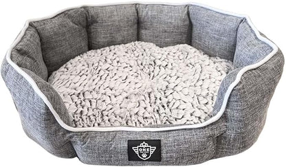 One for Pets Snuggle Pet Bed,Dog Bed, Cat Bed, Removable Washable Octagon Cuddle Bed,Anti Anxiety (Gray, Large (30 Inch))