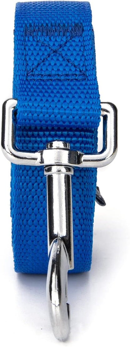 Siumouhoi Strong Durable Nylon Dog Training Leash, 1 Inch Wide Traction Rope, 6 ft 10ft 15ft Long, for Small and Medium Dog (Blue, 10 Feet)