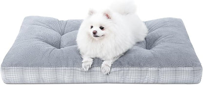 MIHIKK Washable S Dog Bed for Small Dogs with Anti-Slip Bottom, Premium Foam Pet Pad for Crate for Large Medium Small Sized Puppies, 23" x 18" Gray