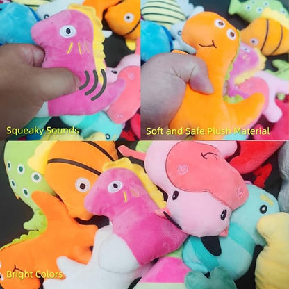 Cute Animal Designs Soft Dog Squeaky Toys (Pack of 20) for Small Medium Dogs