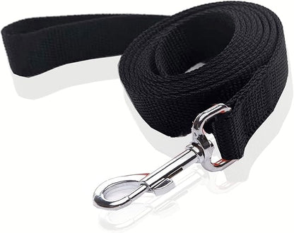 Nylon Dog Leash 4 Ft 5 Feet 6 Foot Long, Walking Training Dog Leashes for Medium Large Dogs, 1 Inch Wide (3/4" X 6 ft, Black)