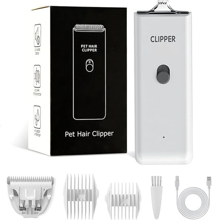 Tileon Feet Hair Trimmer, Dog Clippers,Quiet Washable USB Rechargeable Cordless Dog Grooming Kit,Electric Pets Hair Trimmers Shaver Shears for Dogs and Cats White