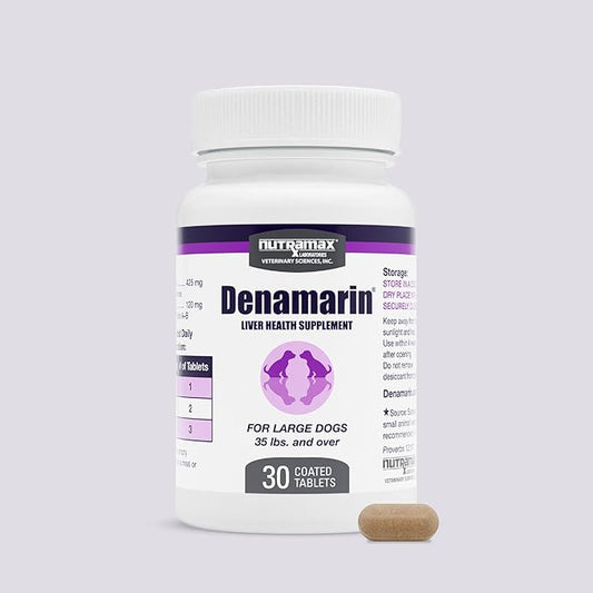 Nutramax Laboratories Denamarin Liver Health Supplement for Large Dogs - With S-Adenosylmethionine (SAMe) and Silybin, 30 Tablets(Pack of 1)