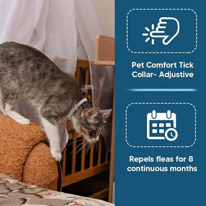 fcesiweg Flea Collar for Cats, Tick Collars for Cats,8 Months Protection,Plant Ingredients, Cat Flea Tick Collar -2P