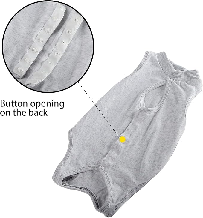 Cat Recovery Suit for Male and Female Surgical Post Surgery Soft Cone Onesie Shirt Clothes Neuter Licking Protective Diapers Outfit Cover Kitten Spay Collar(S, White)