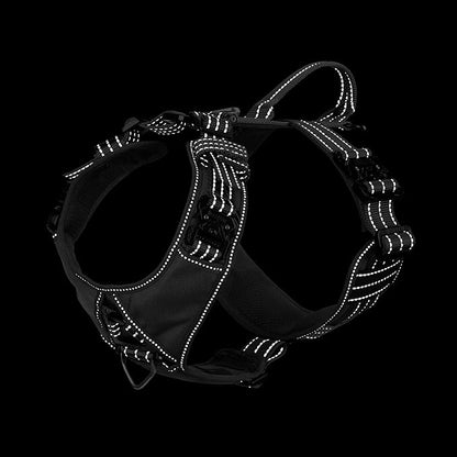 ICEFANG Dog Strap Harness with 4 x Metal Buckles,for Large Sized Dog,K9 Vest,Y-Shape Chest,Adjustable Pet Harness,No-Pull Front Leash Clip (Large (Pack of 1), Grey)