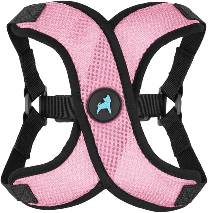 Gooby Comfort X Step in Lite Dog Harness - Choke Free, Escape Free with Light Breathable Mesh - Step in Dog Harness for Small and Medium Dogs - Quick Release Buckle, Metal D-Rings - Pink, Medium