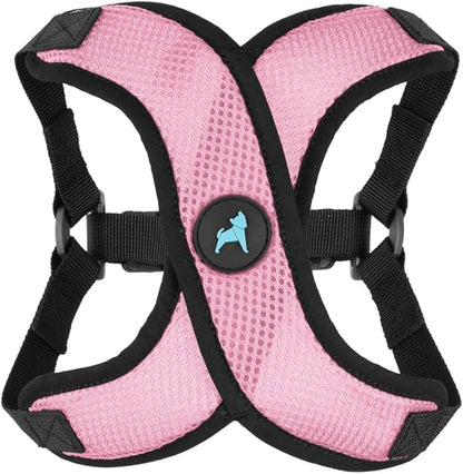 Gooby Comfort X Step in Lite Dog Harness - Choke Free, Escape Free with Light Breathable Mesh - Step in Dog Harness for Small and Medium Dogs - Quick Release Buckle, Metal D-Rings - Pink, Medium