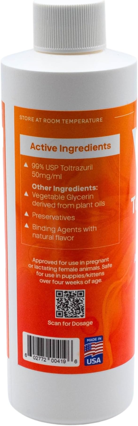 ToltraMax Toltrazuril 5.0% for Horses, Dogs, Cats, 240mL/8 Ounce, for Non-Food Chain Animals, Peanut Butter