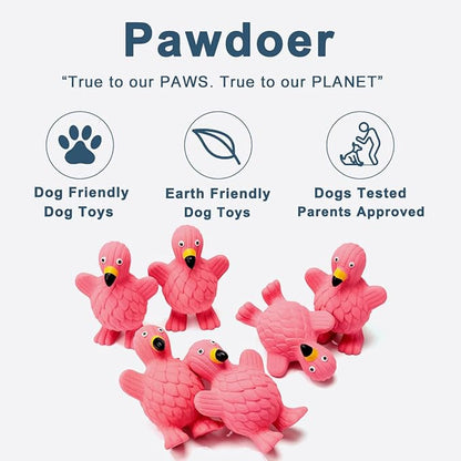 Pawdoer Squeaky Dog Toys for Medium Dogs, Soft Latex Squeaky Dog Ball, Cute Funny Squeak Flamingo Pet Toys
