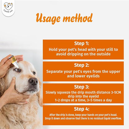 Eye Drops for Eye Infection Treatment, Soothe Infection Allergy, Relieve Dry Eyes & Red Eye，Eye Cleaner and Tear Stain Remover for Dogs and Cats | 10 ml 0.33 FL OZ (1 Bottle)