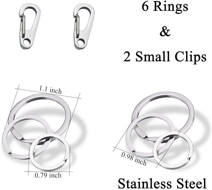 Dog Tag Clips / 2 Pack/Multiple Size 304 Stainless Steel Quick Clip with Rings/Easy Change Dog Cat ID Tag Holder for Small pet Collars and Harnesses.(2 Small Silver)