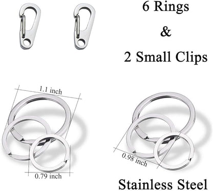 Dog Tag Clips / 2 Pack/Multiple Size 304 Stainless Steel Quick Clip with Rings/Easy Change Dog Cat ID Tag Holder for Small pet Collars and Harnesses.(2 Small Silver)
