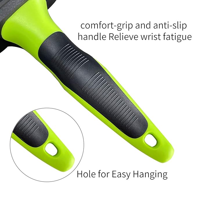 Pet Grooming Brush for Dogs and Cats, Self-Cleaning Undercoat Deshedding Tool, Effectively Reduces Shedding by Up to 95%, Long or Short Hair Remover for Grooming, Green, Hair Brush