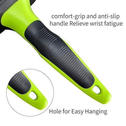 Pet Grooming Brush for Dogs and Cats, Self-Cleaning Undercoat Deshedding Tool, Effectively Reduces Shedding by Up to 95%, Long or Short Hair Remover for Grooming, Green, Hair Brush