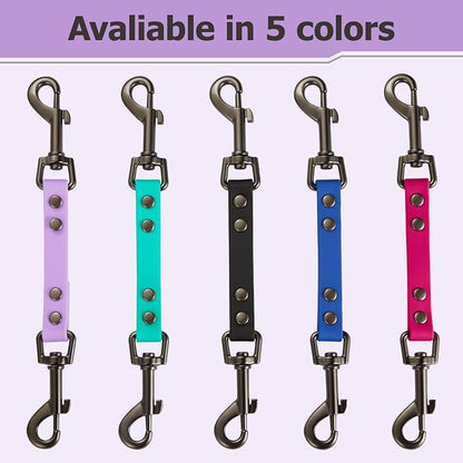 Dog Safety Collar Clip – Waterproof Backup Connector with Dual Hooks for Harness and Collar | Leash Safety Attachment for Training & Walking (Lavender, 9 inch)
