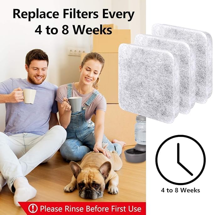 MyfatBOSS 20pack Dog Water Filter Replacement，Dog Water Bowl Dispenser Compatible With Petmate Replendish Mason Automatic Gravity Waterer Bowls，Pet Filters for Water Fountain