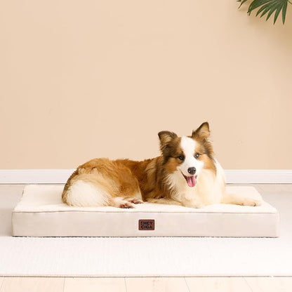 EHEYCIGA Orthopedic Dog Beds for Large Dogs with Removable Washable Cover, Camel, 36x27