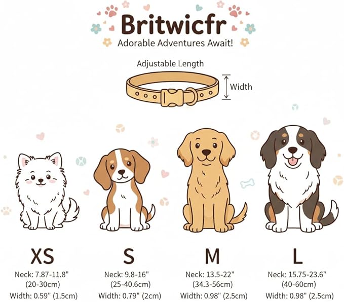 Dog Collar for Small Dogs, Valentines Dog Collar, Adjustable Soft Valentine's Day Heart Design Puppy Collar for Small Dogs, Cute for Small Medium Large Boys Girls Dogs, S