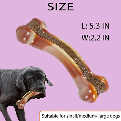 Dog Bones Chew Toys for Aggressive Chewers, 3 Pack Real Chicken Flavor,Indestructible Dog Teething Chew Toys for Large/Medium/Small Breed,Tough Toy with Durable Nylon