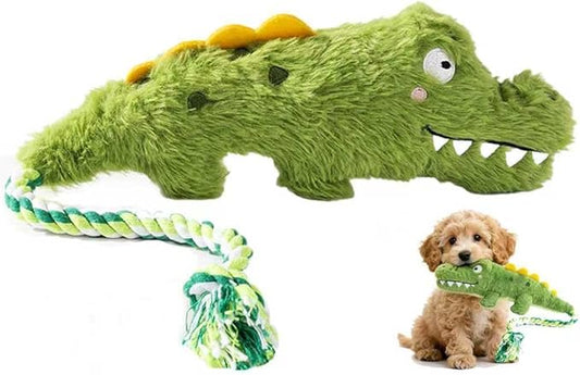 Long-Tailed Squeaky Alligator Dog Toy for Small Medium Dogs, Durable Plush Chew Toys for Aggressive Chewers, Interactive Puppy Toys for Boredom Relief and Comfort
