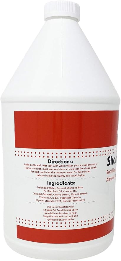 Speak Pet Products Natural Dog Shampoo with Pump, Soothing Cherry Almond Oatmeal, 1 Gallon