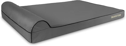 The Dog’s Bed Orthopedic Headrest Dog Bed XXL Grey/Black, Memory Foam, Pain Relief for Arthritis, Hip & Elbow Dysplasia, Post Surgery, Lameness, Waterproof Washable Cover, Veterinary Approved