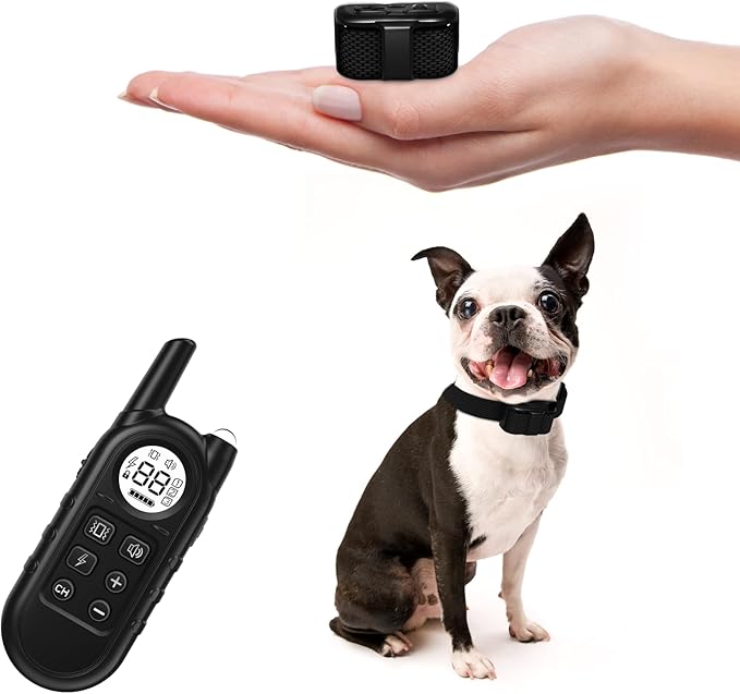 Tiniest Dog Shock Collar, Lightest Dog Training Collar with Remote for Small Dogs 5-15lbs & Medium Large Dogs/Puppies, Waterproof, Rechargeable, 1300ft Range (Black&Ultra Tiny)