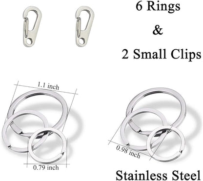 Dog Tag Clips / 2 Pack/Multiple Size 304 Stainless Steel Quick Clip with Rings/Easy Change Dog Cat ID Tag Holder for Small pet Collars and Harnesses.(2 Small Grey)