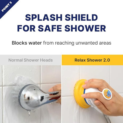 PETHROOM Pet Bath Relax Shower | Pet Massage Bath Brush with Shower Head | Deshedding, Scrubbing & Splash Shield for Dogs & Cats, Soft Silicone Grooming Tool