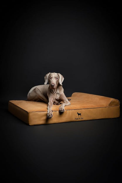 NOAH & PAW XL Dog Bed, 45x35x9.1 Inch, Orthopedic Large Dog Beds, Eggshell Memory Foam Infused with Cooling Gel, Waterproof, Machine Washable, Includes Inner Cover (Faux Leather)