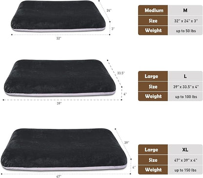 Magic Dog Super Soft Large Dog Bed Orthopedic Pet Beds 30 Inch Washable Anti Slip Dog Sleeping Mattress with Removable Cover, Dark Grey M