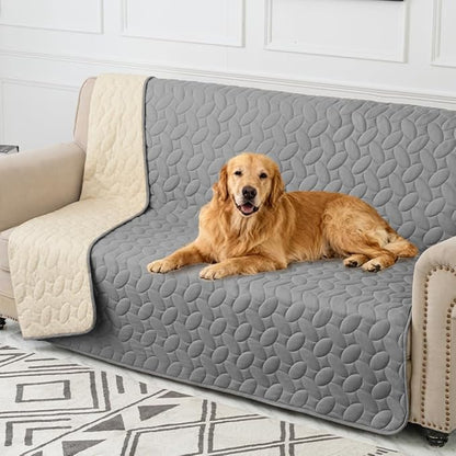 Ameritex Pet Bed Cover Dog Bed Blanket for Sofa and Furniture Waterproof New Pattern Design (68x82 Inch, Light Grey)