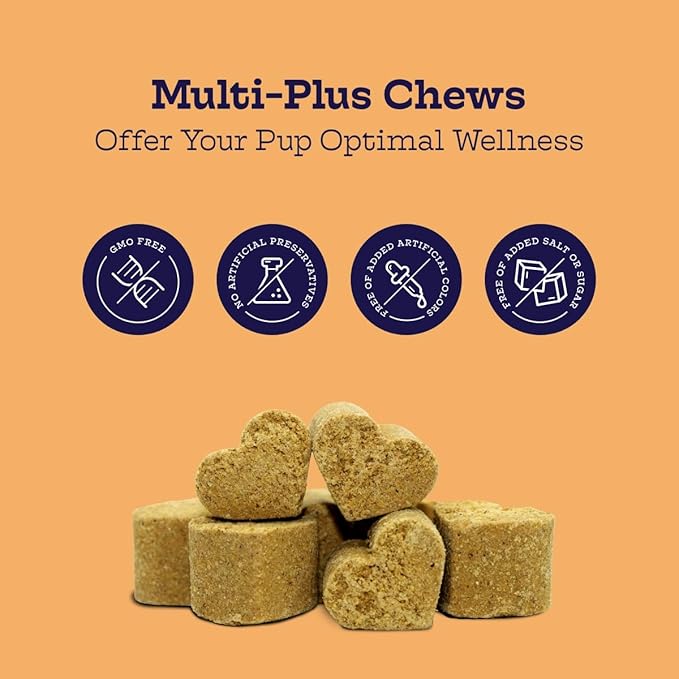 Moe’s 5-in-1 Essential Dog Multivitamin 90 Chicken Flavored Chews for Dog's Immune Support, Heart, Skin, Coat, & Overall Health- Vitamins A, B12, C, D, E, Antioxidants, Omega 3 for All Ages & Breeds