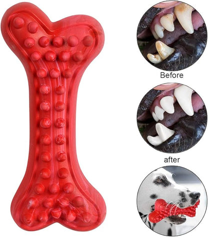 German Shepherd Dog Chew Toys for Aggressive Chewers,Indestructible Beef Flavored Tough Durable Dog Bone Toy Natural Rubber Teeth Cleaning Chews for Large/Medium Dogs