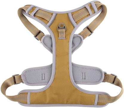 Paawpal Adjustable Dog Harness - No Pull, Reflective, Soft Padded for Small, Medium, Large Dogs - Includes Leash Beige S