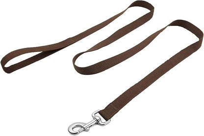 Strong Nylon Dog Leash, 4FT/ 5 FT/ 6FT Dog Leashes for Medium Large Dogs (6FT, Brown)