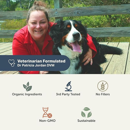 Four Leaf Rover Hip & Joint - Mobility & Joint Support with Glucosamine and Chondroitin for Dogs, 2.9 oz - 22 to 60 Day Supply, Depending on Dog’s Weight - Vet Formulated - Easy to Mix - Delicious