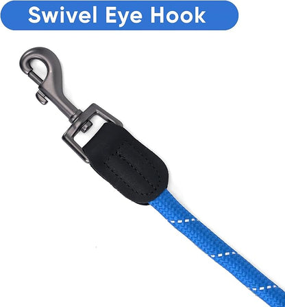 Pawtitas 6FT Training Dog Leash Durable Small Rope Leash for Dogs Premium Quality Heavy Duty Rope Lead Strong and Comfortable - Blue Puppy Leash