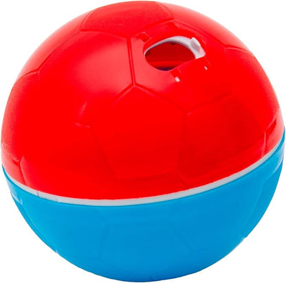 amicus Mini - Crazy Ball Dispenser - Pet Toy - Interactive Treat Dispensing - pet Ball to Keep Them Busy - Slow Feeder - 100g/3.5 oz - Red/Blue