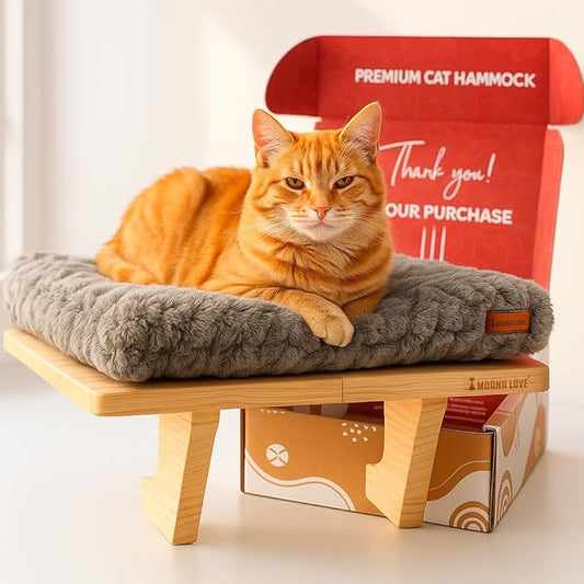Moana Love Cat Window Bed - Cozy Window Perch for Cats Inside - Stylish Cat Furniture with Soft Cushion, Perfect Kitten Bed & Cama para Gatos for Sunbathing, Hamaca para Gatos