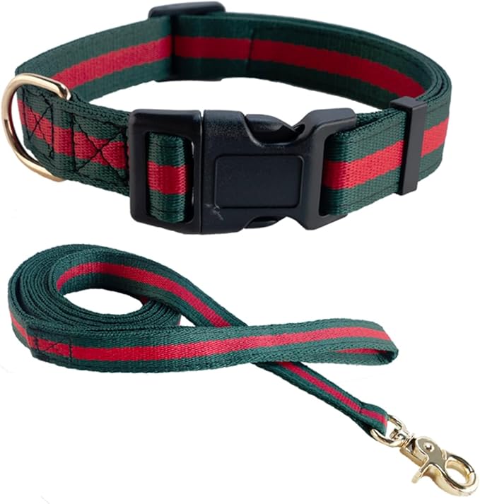 Elegant Luxury Dog Collar and Leash Set, Soft Pet Collars and Leashes for Small Dogs